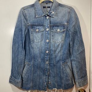 7 For All Mankind denim distressed jacket XS